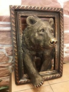 Картина из керамики объемная Медведь Гризли